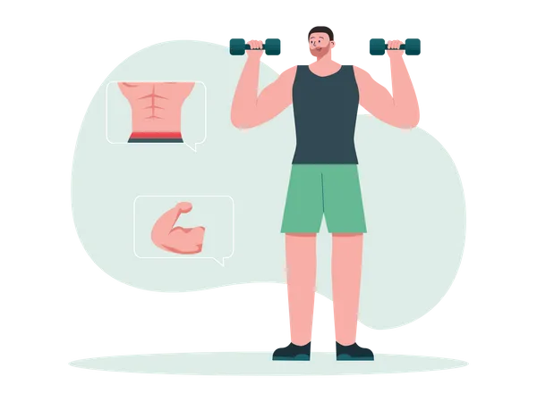 Homme faisant des exercices d'abdos  Illustration