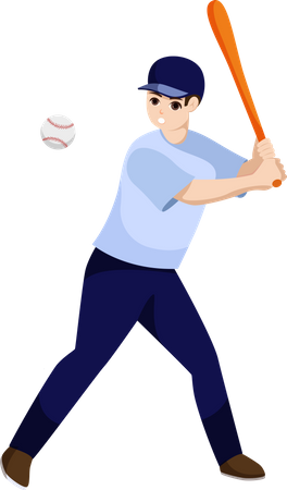 Homme jouant au baseball  Illustration