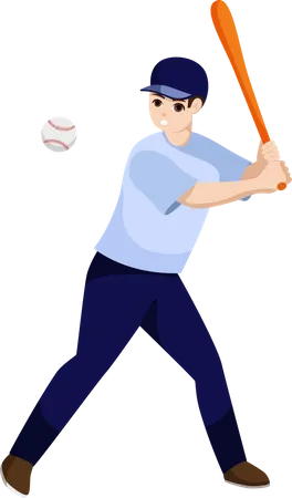 Homme jouant au baseball  Illustration