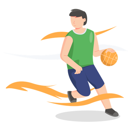 Homme jouant au basket  Illustration