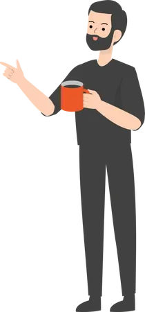 Homme tenant un café  Illustration