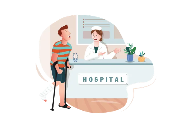 Hospital Reception Desk  Illustration