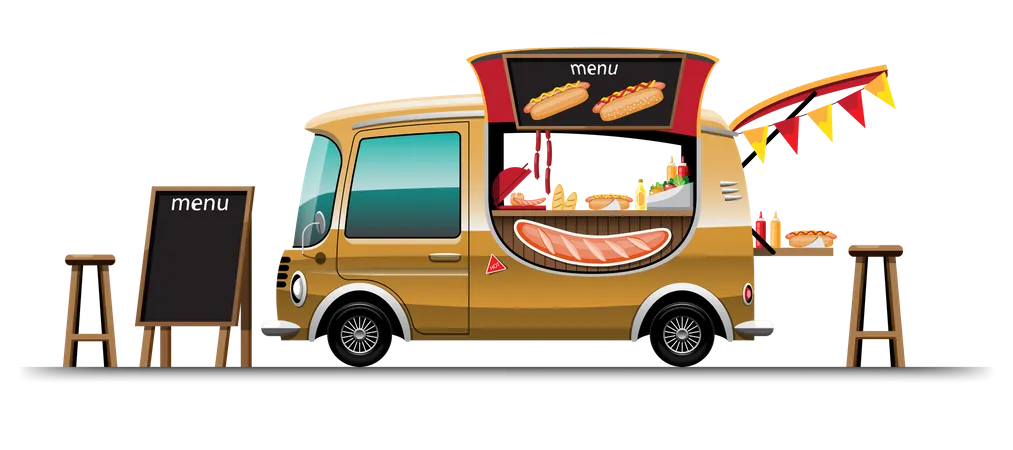 Hotdog Truck  일러스트레이션