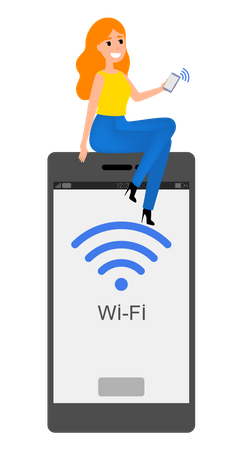 Punto de acceso para compartir red wifi móvil  Ilustración