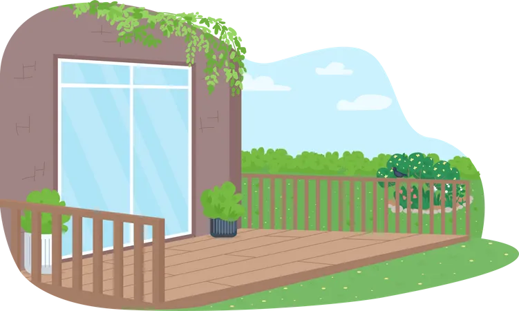 House back yard patio  Illustration