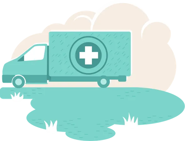 Humanitarian aid van  Illustration