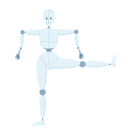 Humanoid robot mimicking dance  Illustration