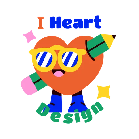 Yo diseño de corazón  Ilustración