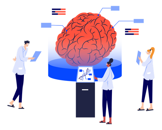 Impacto del coronavirus en la investigación del cerebro  Ilustración