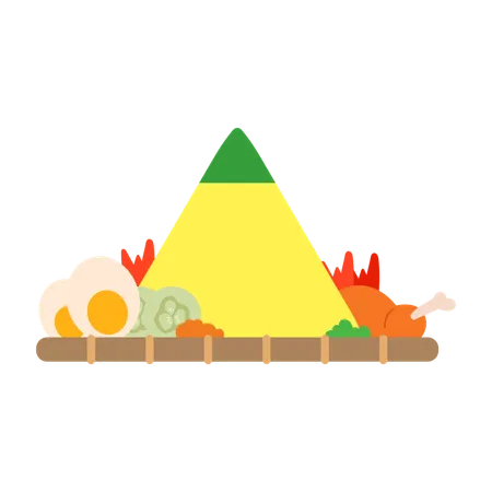 Indonesian Rice Cone  Illustration