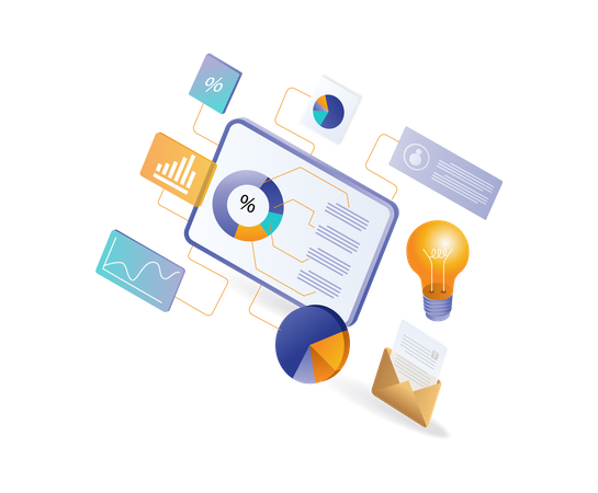 Infographic business analysis management  Illustration