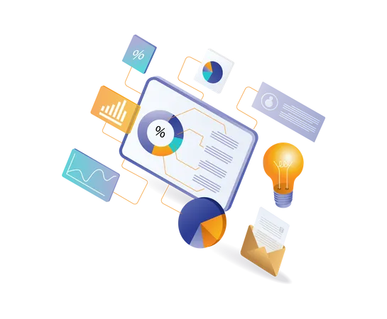 Infographic business analysis management  Illustration