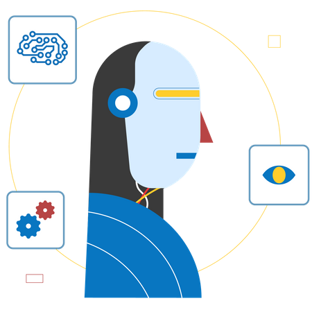 Robótica de inteligencia artificial  Ilustración