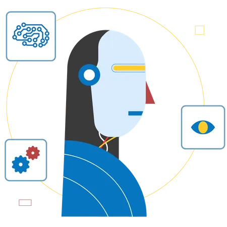 Robótica de inteligencia artificial  Ilustración