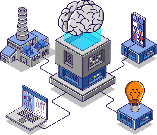 Inteligencia artificial para ayudar a las empresas  Ilustración