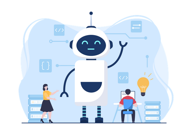 Tecnología de robótica de inteligencia artificial  Ilustración