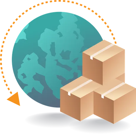 International Shipping Solutions for Businesses  Illustration