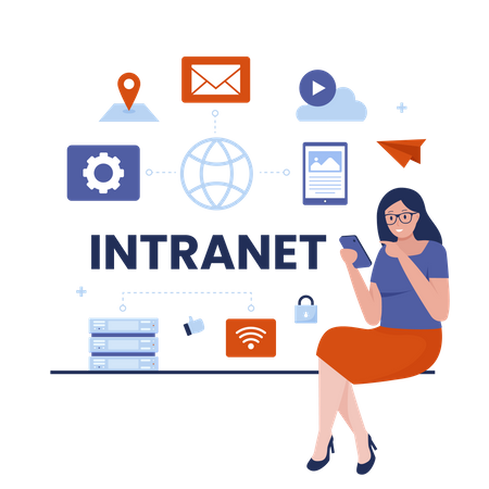 Intranet internet network connection  일러스트레이션