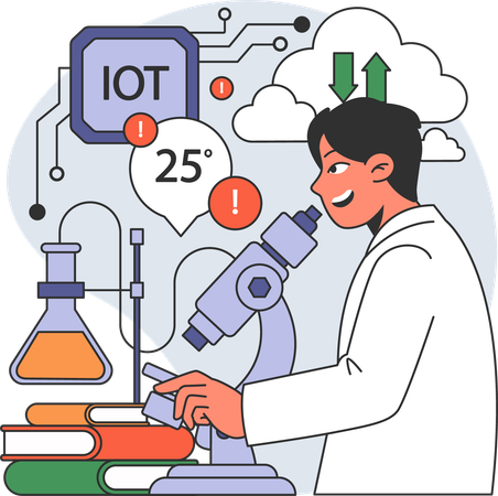 Investigación de laboratorio en la nube  Ilustración