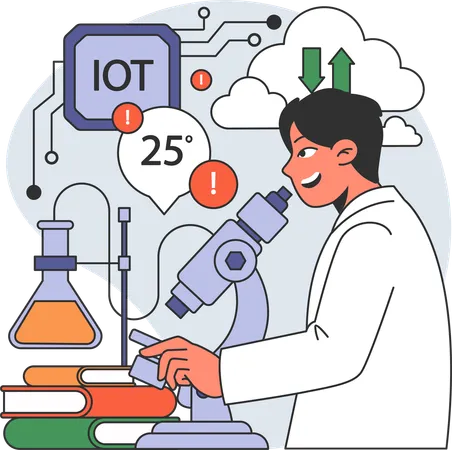 Investigación de laboratorio en la nube  Ilustración