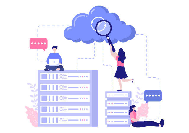 Investigación sobre datos en la nube  Ilustración