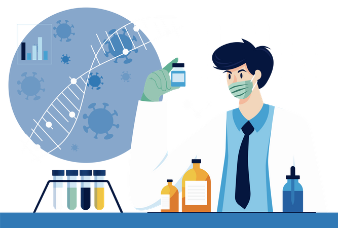 Investigación de la vacuna covid  Ilustración