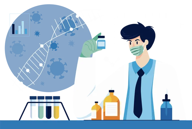 Investigación de la vacuna covid  Ilustración