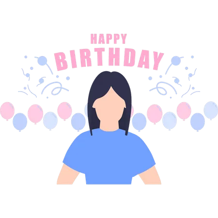 It's a girl's birthday party  Illustration