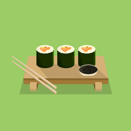 Japanese Food Sushi Roll  Illustration