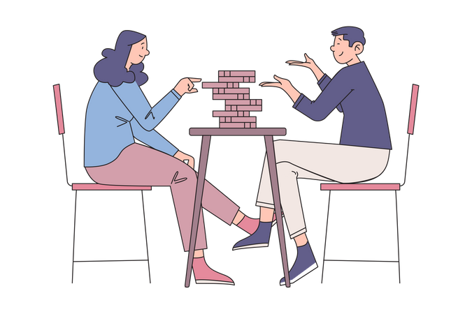 Jogo jenga  Ilustração