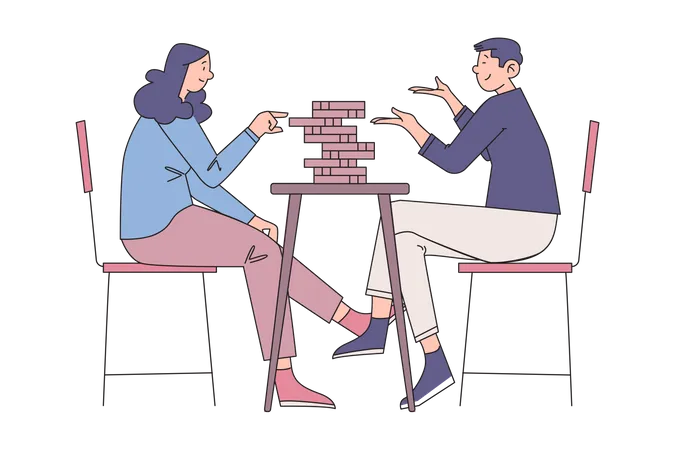 Jogo jenga  Ilustração