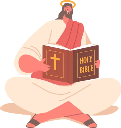 Jesús leyendo la biblia  Ilustración