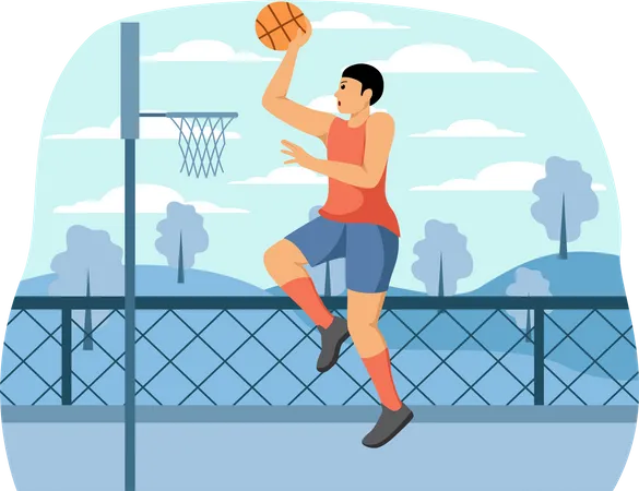 Jogador de basquete masculino  Ilustração