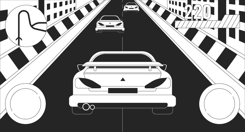 Jogo de simulador de corrida de carros  Ilustração