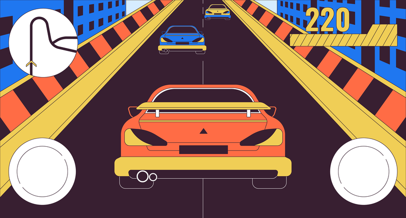 Jogo de simulador de corrida de carros  Ilustração