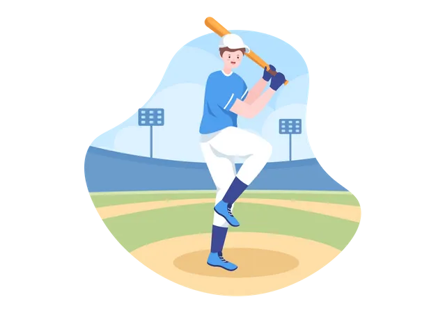 Joueur de baseball  Illustration