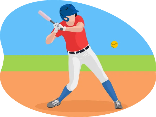 Joueur de baseball masculin  Illustration