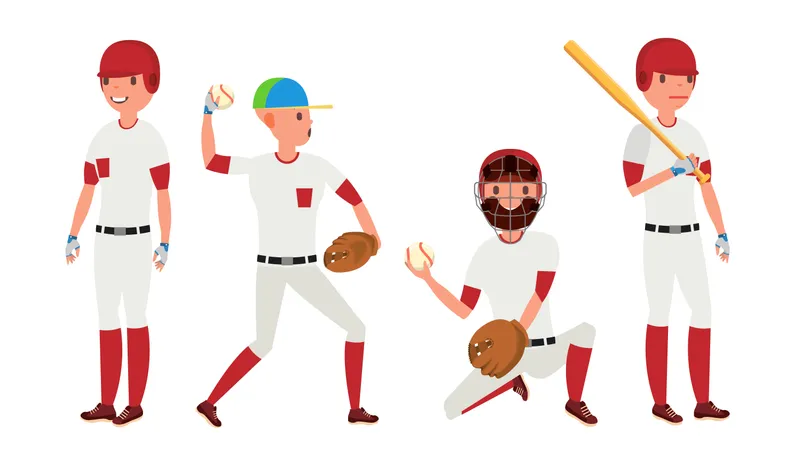 Joueur de baseball sportif  Illustration