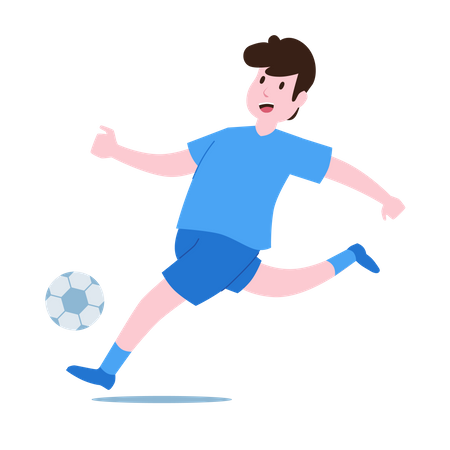 Joueur de football dribble  Illustration