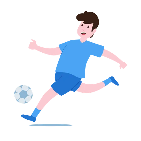 Joueur de football dribble  Illustration