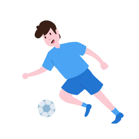 Joueur de football dribble le ballon  Illustration