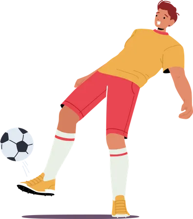 Joueur de football faisant un trick shot  Illustration