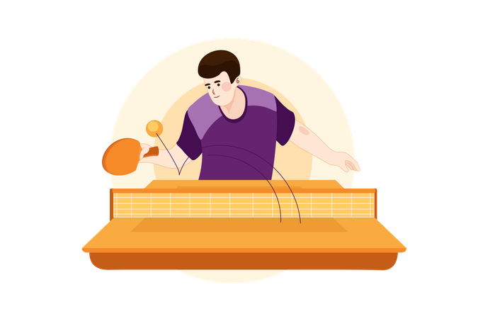 Joueur de tennis de table  Illustration