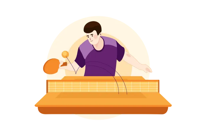 Joueur de tennis de table  Illustration