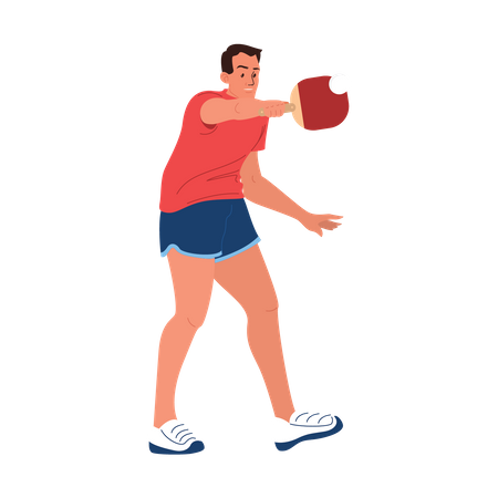 Joueur de tennis de table  Illustration