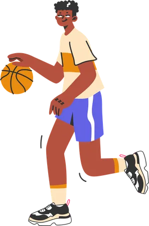 Joueur masculin jouant au basket-ball  Illustration