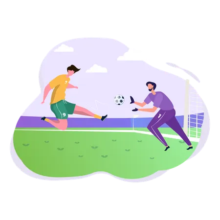 Joueur sportif jouant au football  Illustration