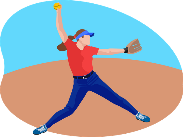 Joueuse de baseball  Illustration