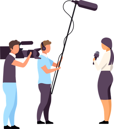 Journalist interviewing politician  Illustration