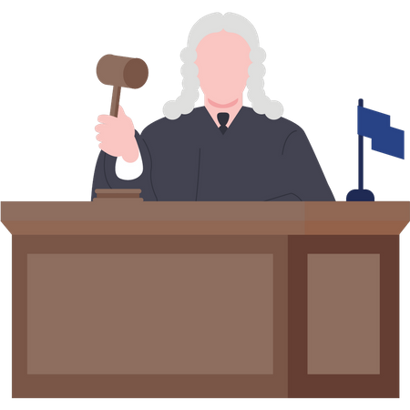 Judge is giving his decision  Illustration